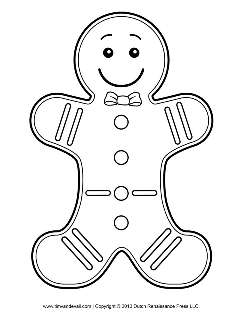 Coloring Pages Ideas: Gingerbread Men Girl Coloring Page Www - Gingerbread Template Free Printable