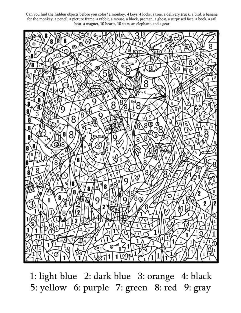 Coloring Pages: Printable Colornumber For Adults Free Coloring - Free Printable Color By Number For Adults
