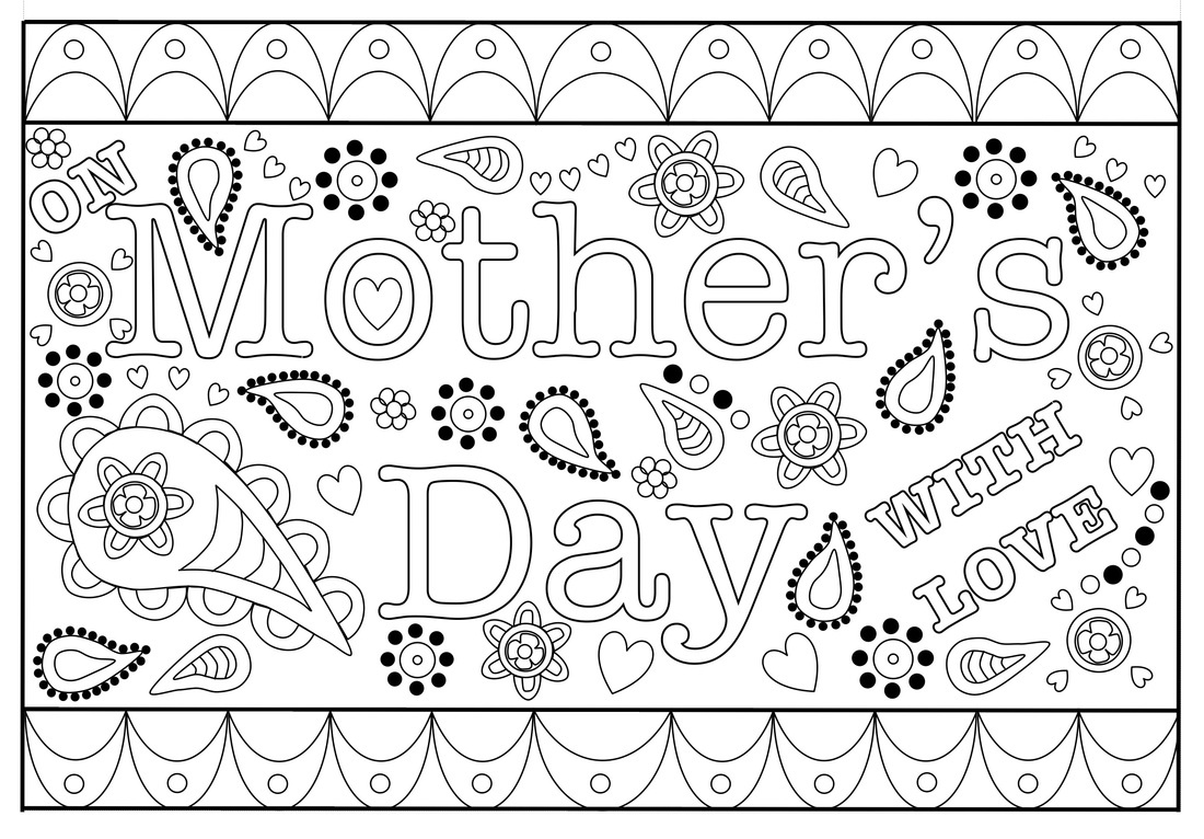 Colouring Mothers Day Card Free Printable Template - Free Printable Mothers Day Cards To Color
