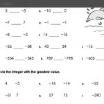Comparing Integers Worksheet Answers   Youtube   Free Printable Integer Worksheets Grade 7