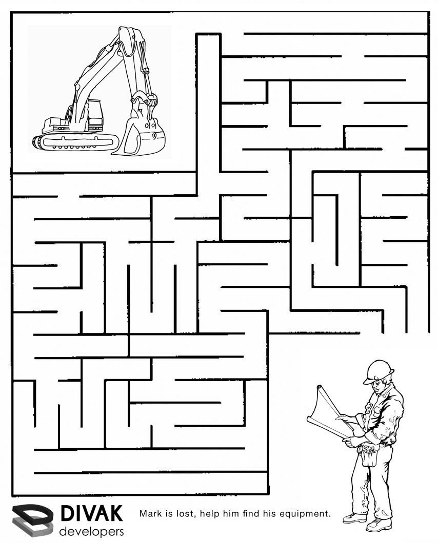 Construction Maze | Summer Camp Construction | Mazes For Kids, Mazes - Free Printable Puzzles For Kids