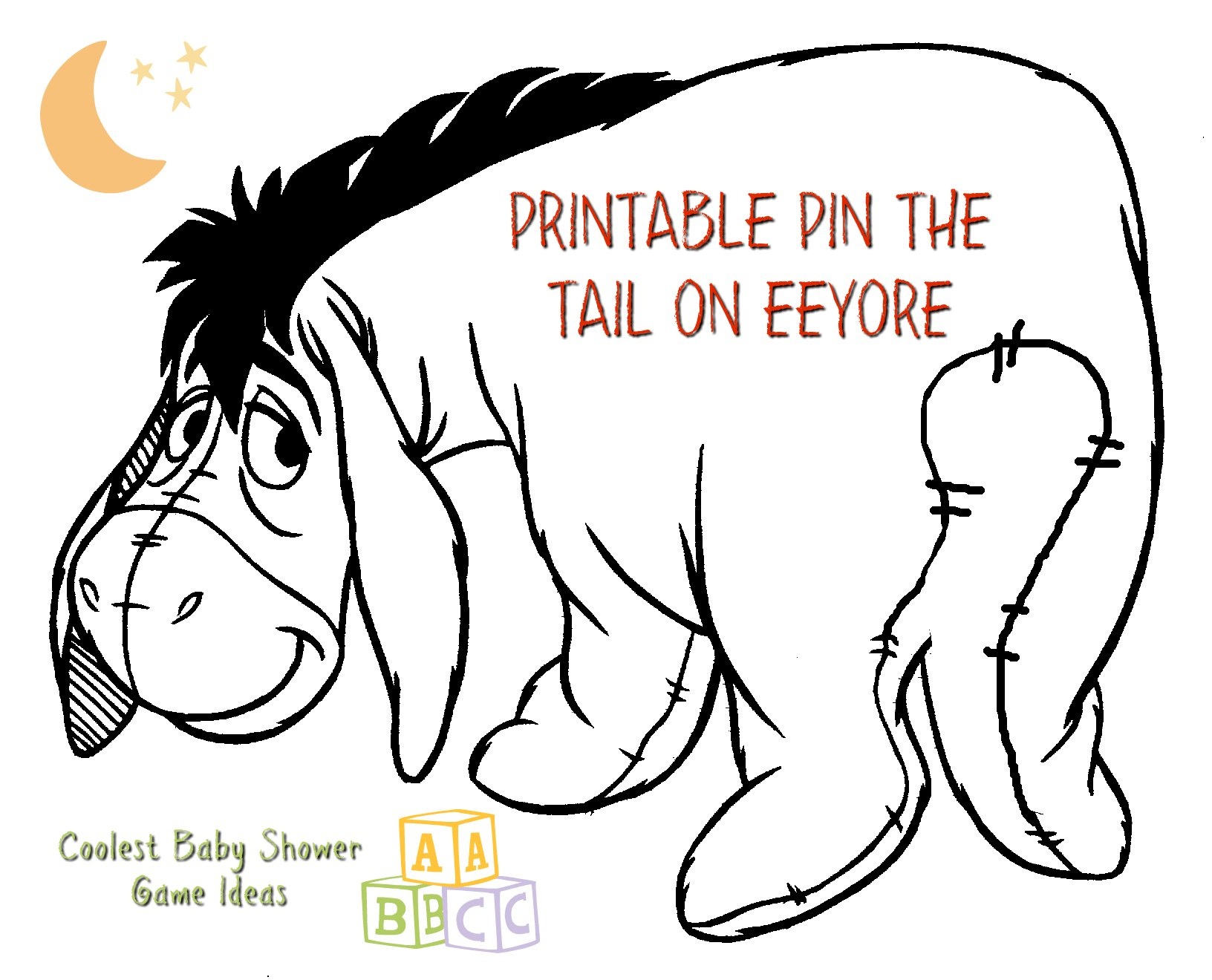 Coolest Winnie The Pooh Baby Shower Game Ideas - Free Printable Pin The Tail On The Cat