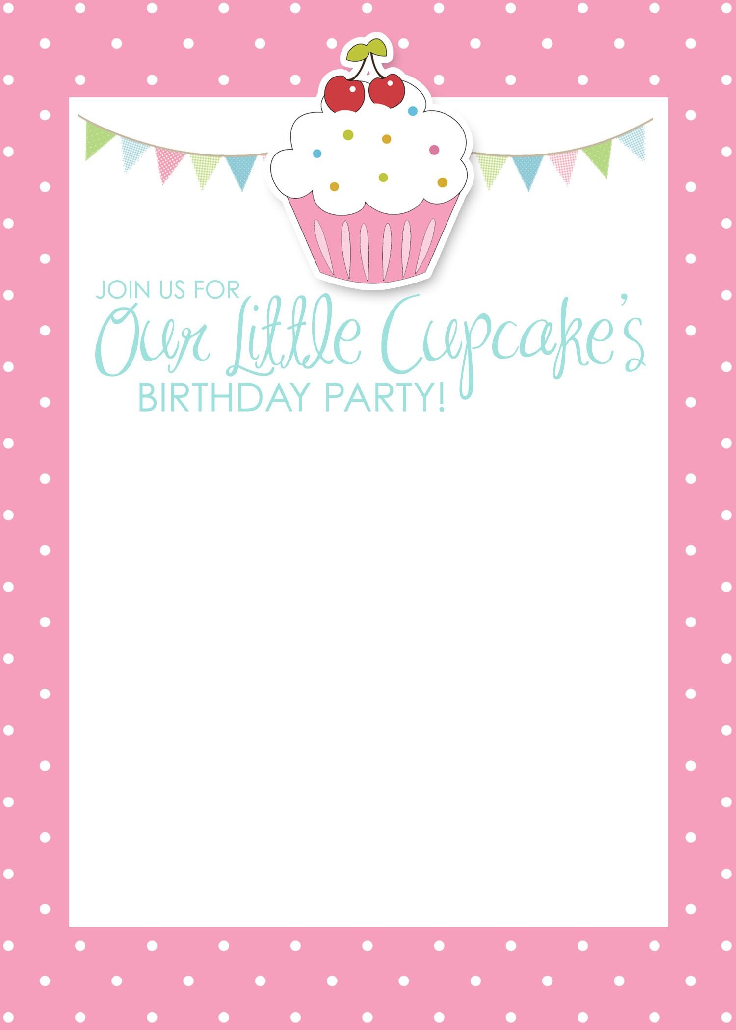 Cupcake Birthday Party With Free Printables | Detalles Fiestas - Free Printable Birthday Invitations Pinterest