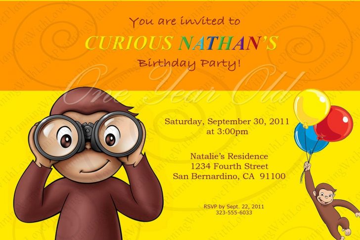 Free Printable Curious George Invitations
