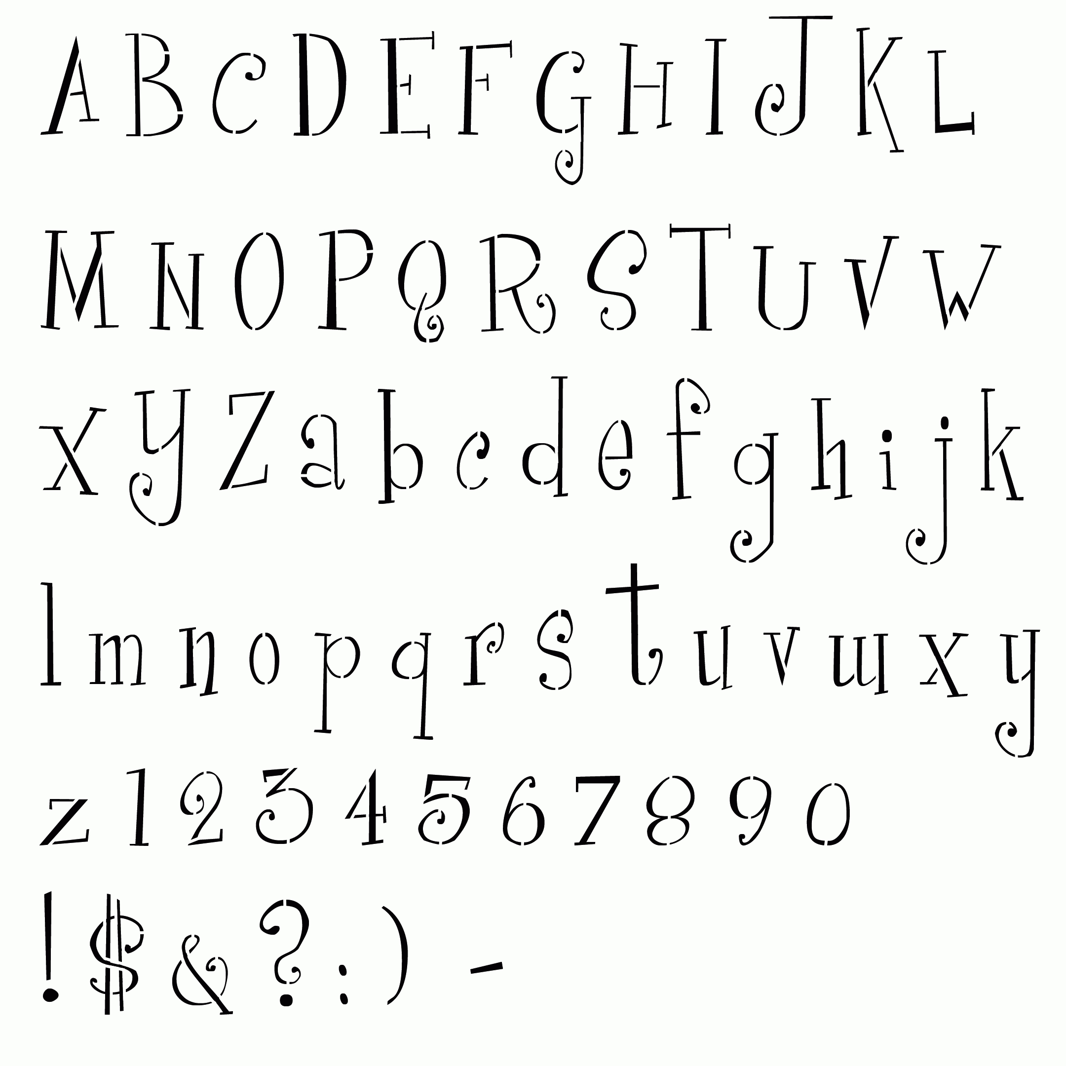 Printable Font Stencils