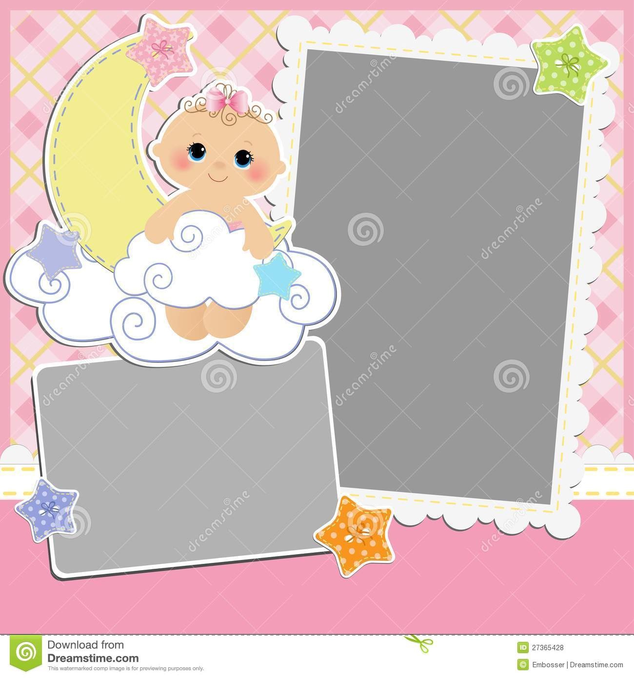 Cute Template For Baby&amp;#039;s Card Stock Vector - Illustration Of Album - Free Printable Baby Cards Templates