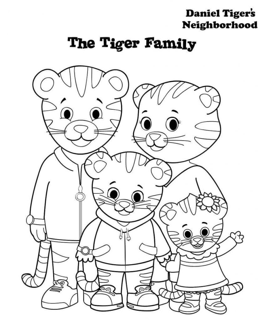 Daniel Tiger Family Coloring Pages | Printables For Kids In 2019 - Free Printable Daniel Tiger Coloring Pages