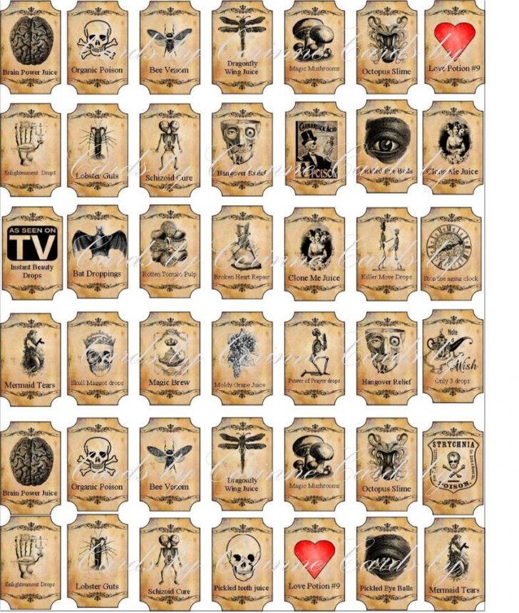 Miniature Free Printable Potion Labels