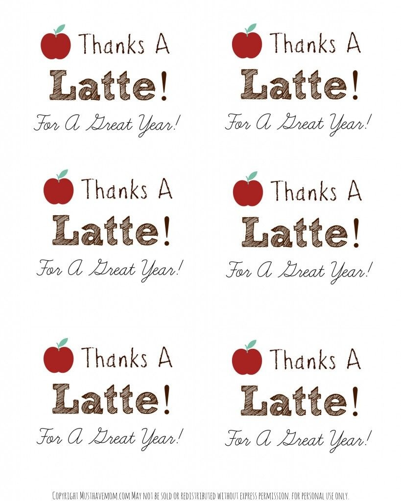 Diy Personalized Teacher Mug + 'thanks A Latte' Free Printable Gift - Thanks A Latte Free Printable Gift Tag