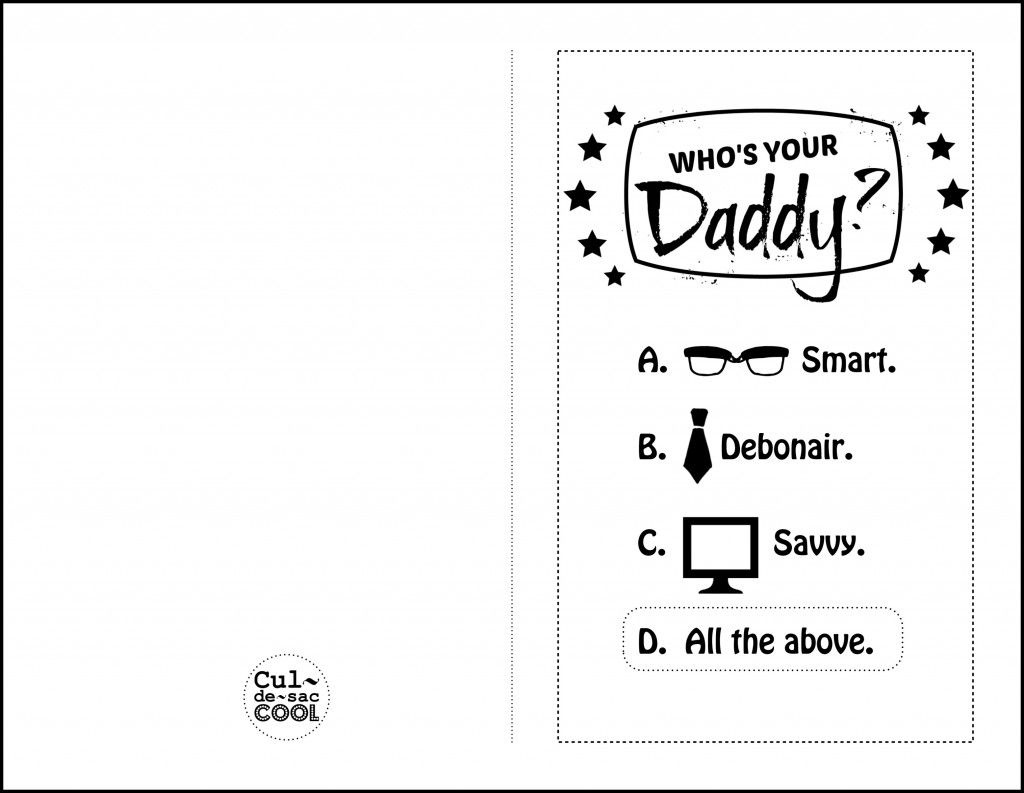 Diy Printable Father&amp;#039;s Day Card -- Who&amp;#039;s Your Daddy? | Plethora Of - Hallmark Free Printable Fathers Day Cards
