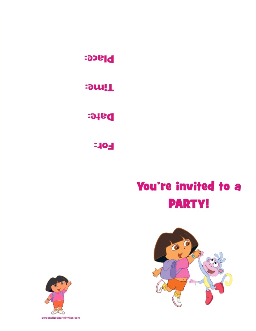 Dora The Explorer Free Printable Birthday Party Invitation - Dora Birthday Cards Free Printable