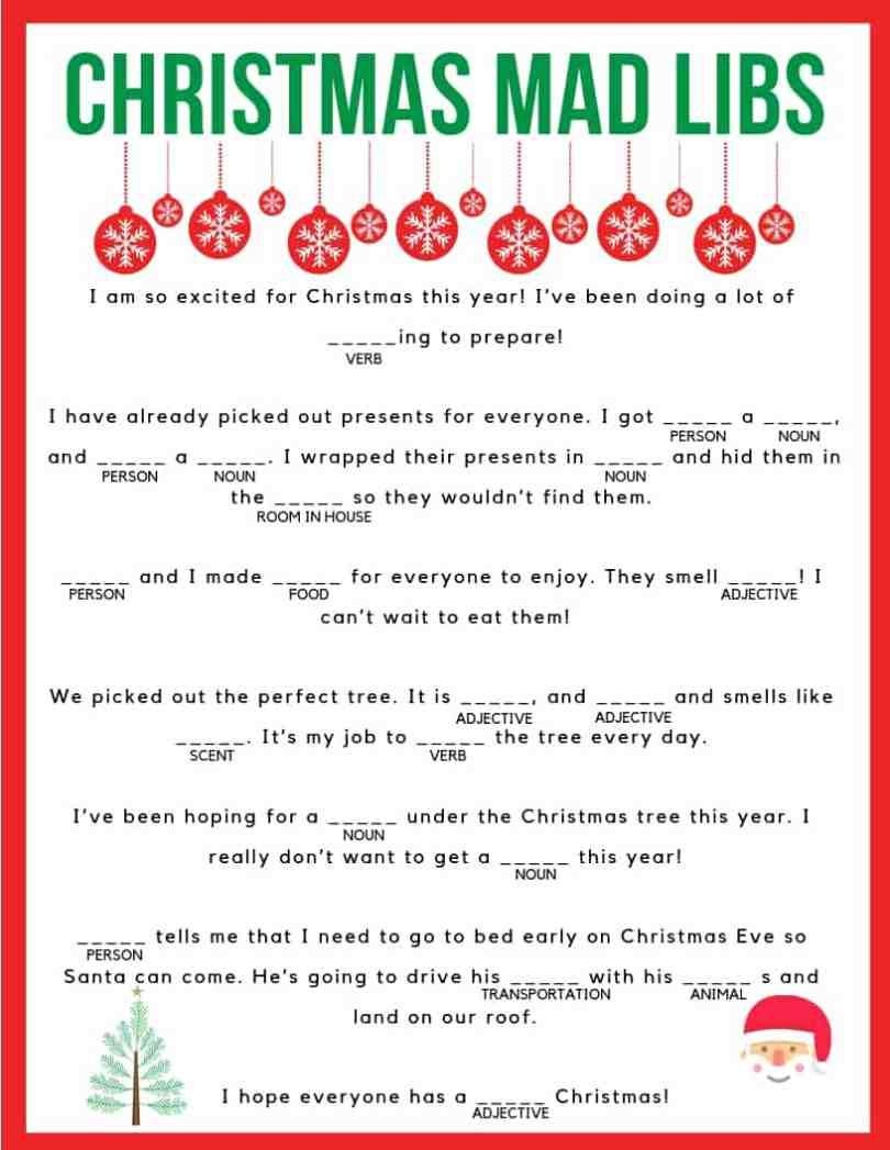 Download Your Free Printable Christmas Mad Libs! Kids And Adults Of - Christmas Mad Libs Printable Free