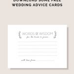 Download Your Free Wedding Advice Cards Printable | Free Printables   Free Printable Bridal Shower Advice Cards