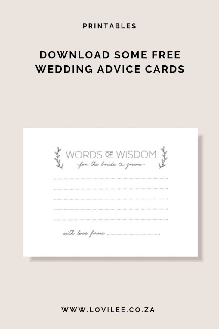 Free Printable Bridal Shower Advice Cards