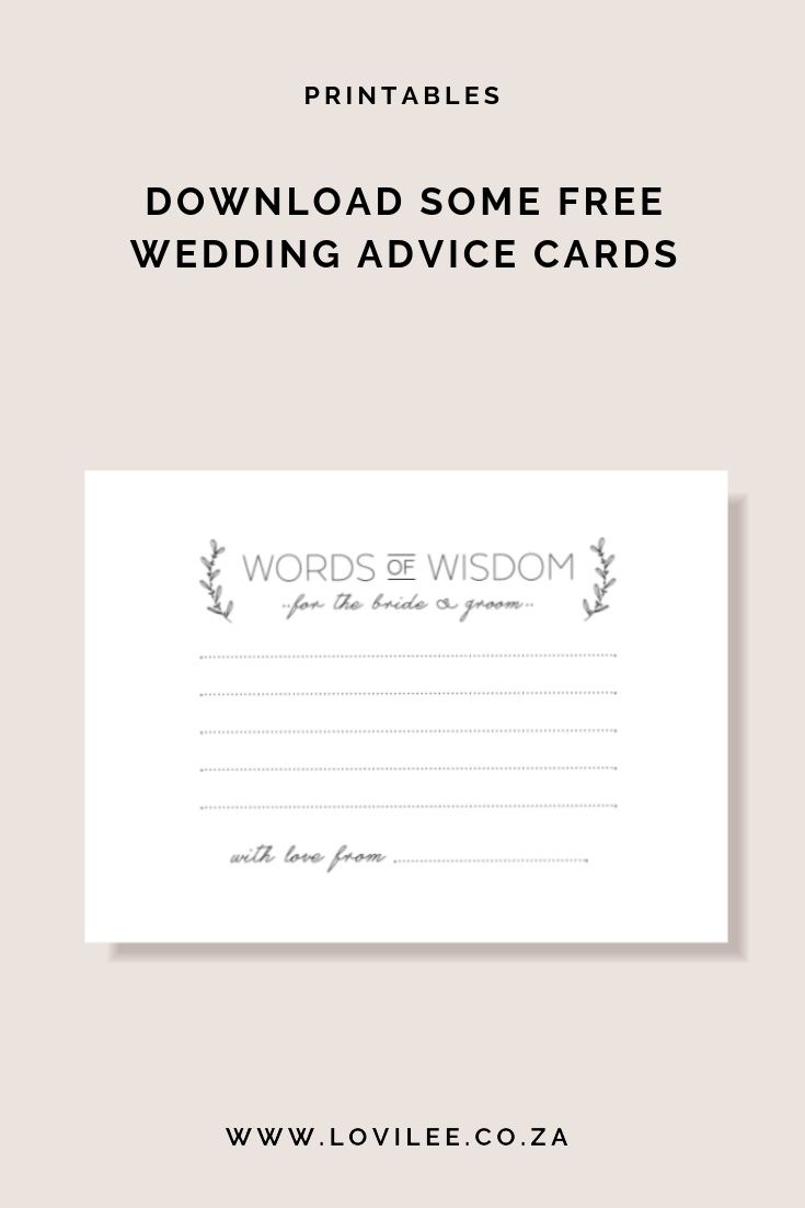 Download Your Free Wedding Advice Cards Printable | Free Printables - Free Printable Bridal Shower Advice Cards