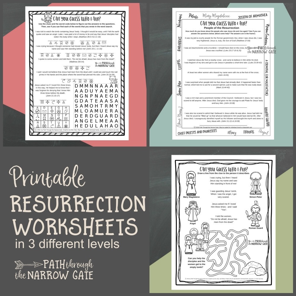Easter Worksheets - Path Through The Narrow Gate - Free Printable Easter Sermons