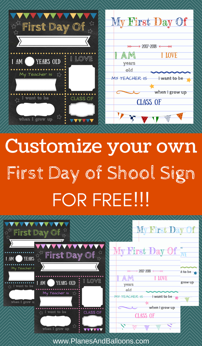 Editable First Day Of School Signs To Edit And Download For Free Free