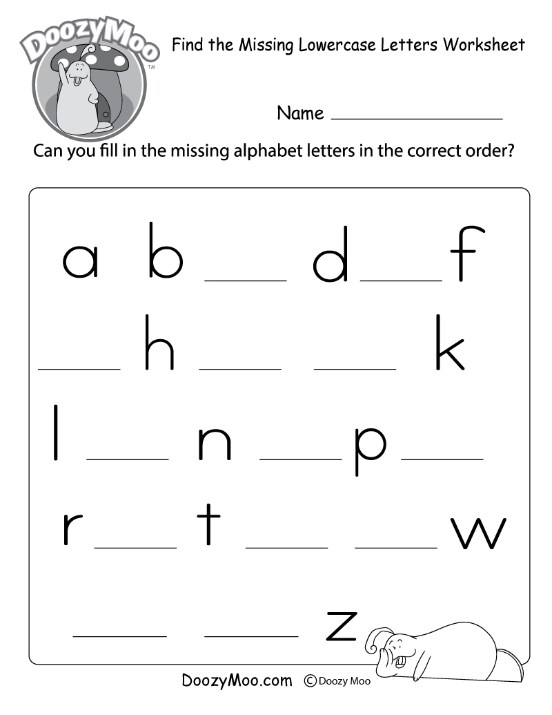 Find The Missing Lowercase Letters Worksheet (Free Printable) - Free Printable Lower Case Letters