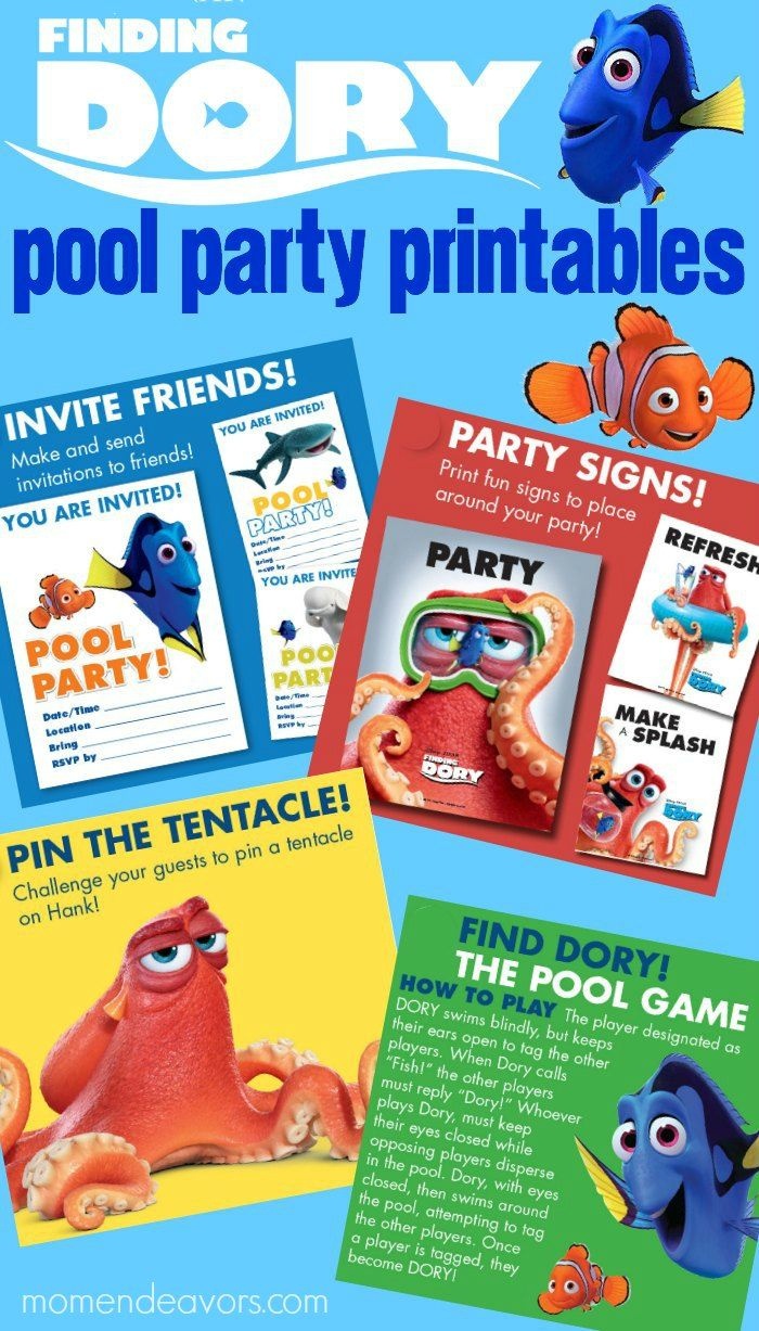 Finding Dory Pool Party Printables - This Free Printable Party Pack - Free Printable Party Signs