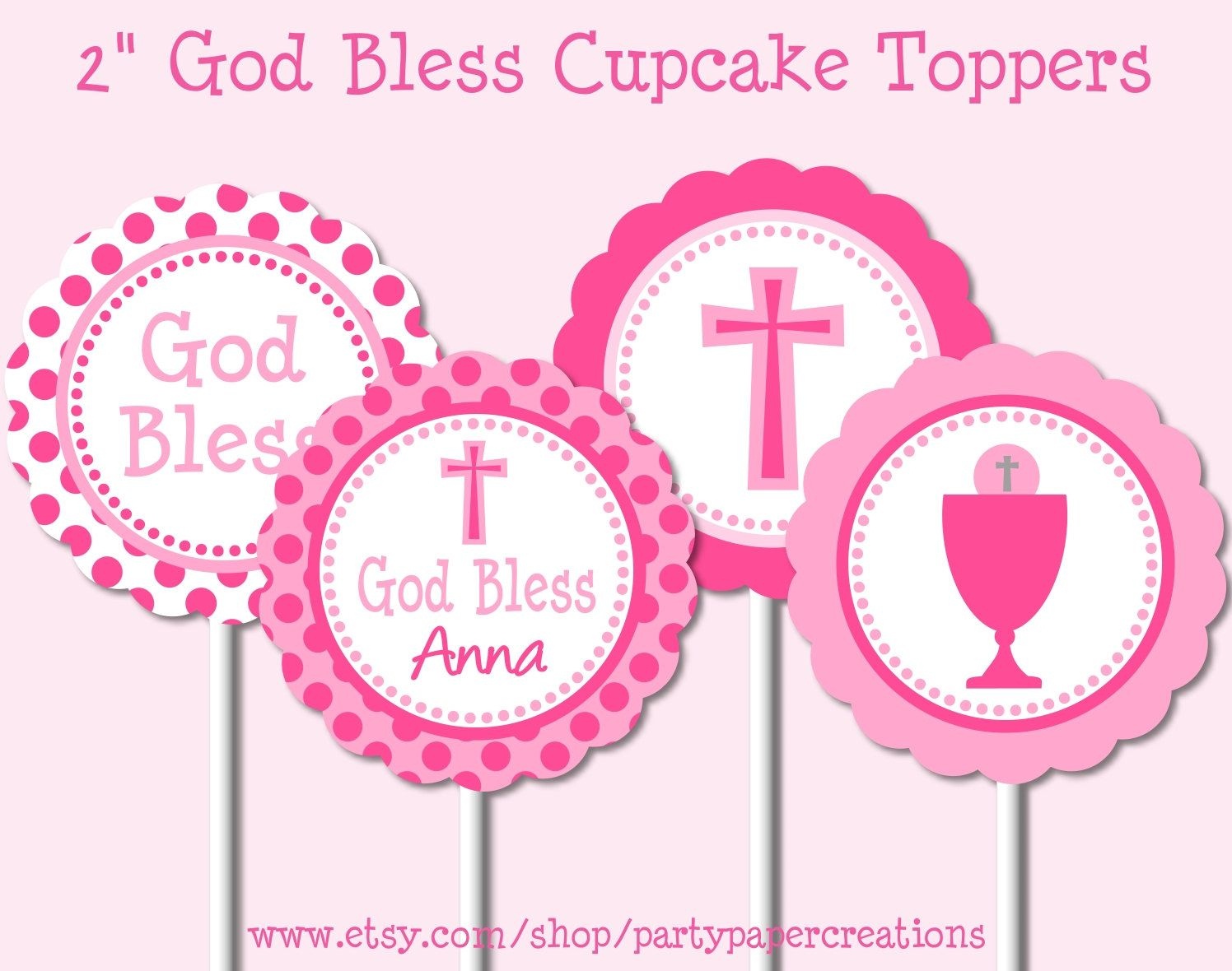 First Communion Party Printables Christening Cupcake Toppers Baptism - Free Printable First Communion Cupcake Toppers