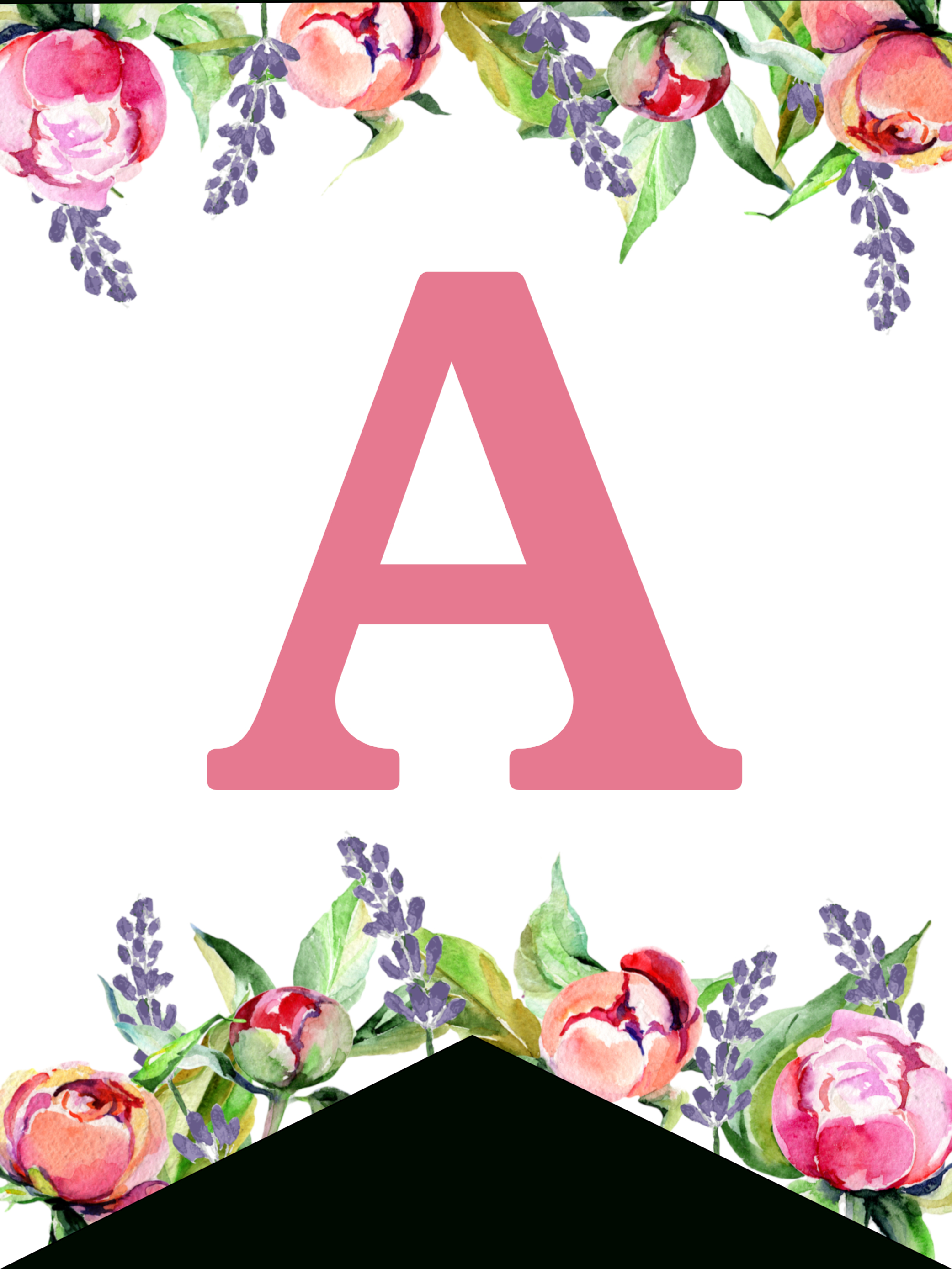 Floral Free Printable Alphabet Letters Banner - Paper Trail Design - Free Printable Flower Letters