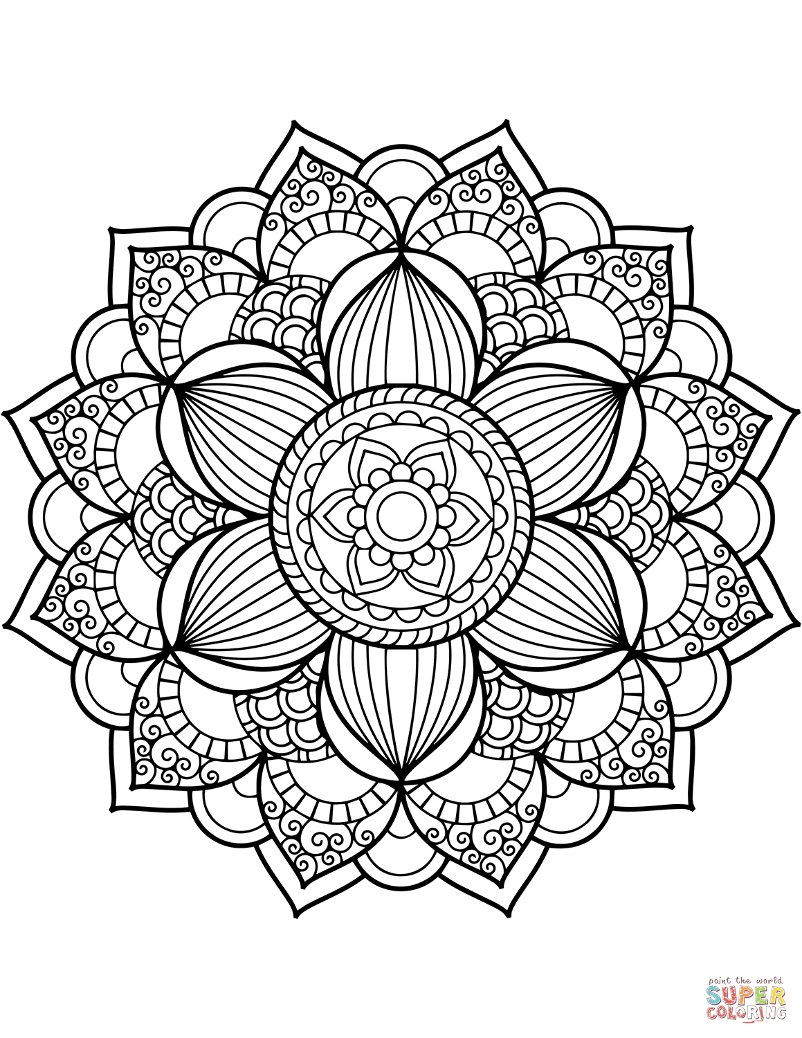 Flower Mandala Coloring Page | Free Printable Coloring Pages - Mandala Coloring Free Printable