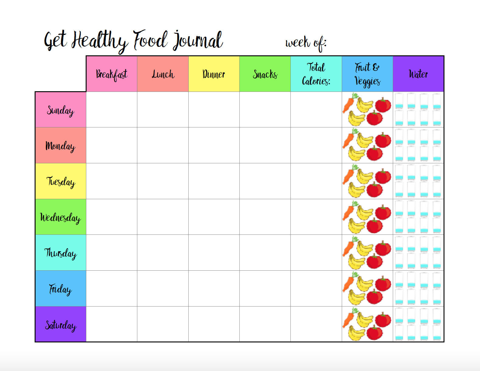 Food Diary Printable New Free Printable Food Journal 6 Different - Free Printable Calorie Counter Sheet