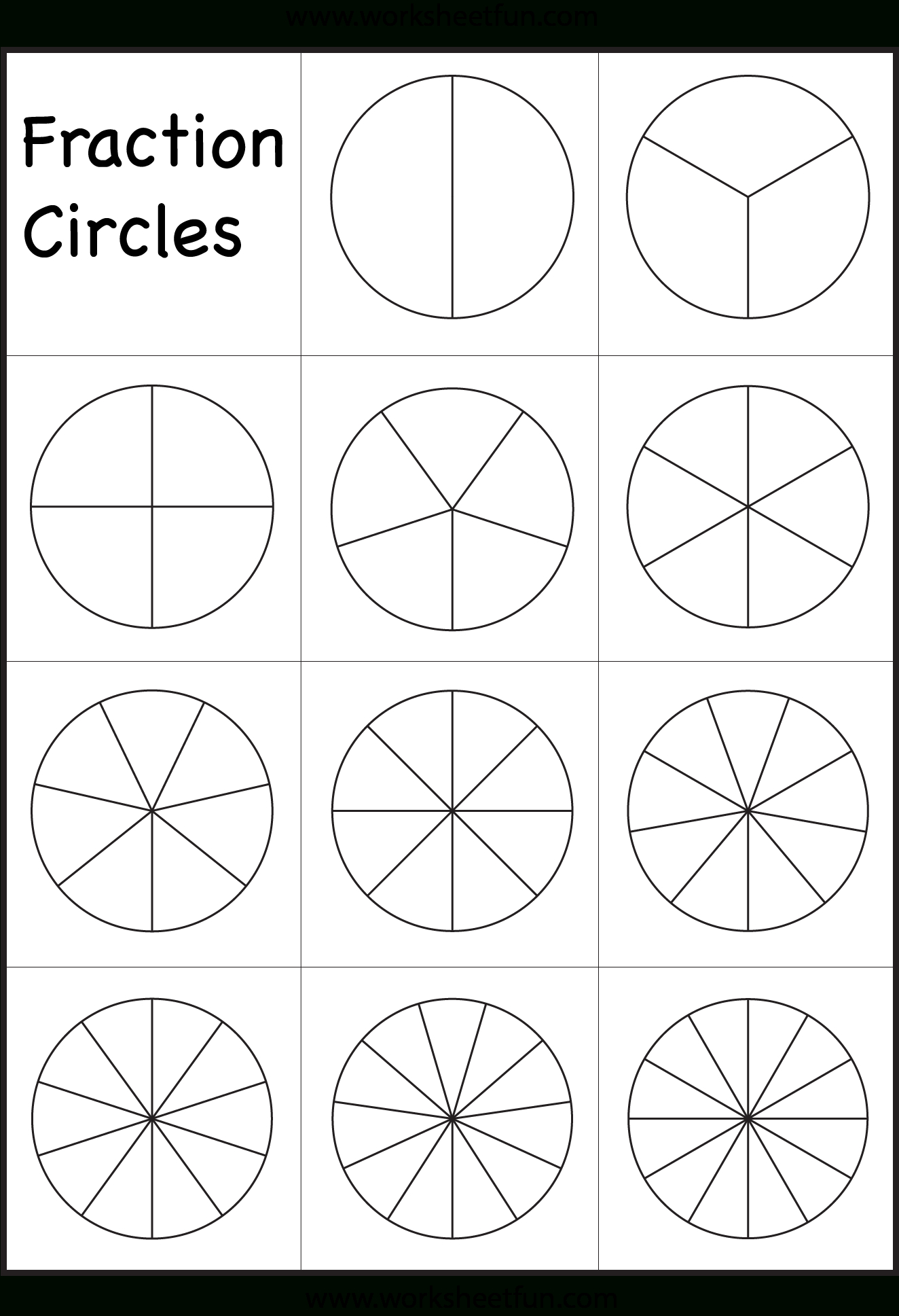 Fraction Pie Divided Into Tenths Clipart Etc Free Printable Blank
