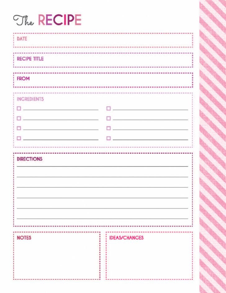 Free Printable Recipe Pages