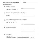 Free 8Th Grade Worksheets | Two Ways To Print This Free 8Th Grade   Grade 9 Math Worksheets Printable Free With Answers