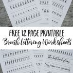 Free Brush Lettering Worksheets | Calligraphy Practice | Brush   Modern Calligraphy Practice Sheets Printable Free