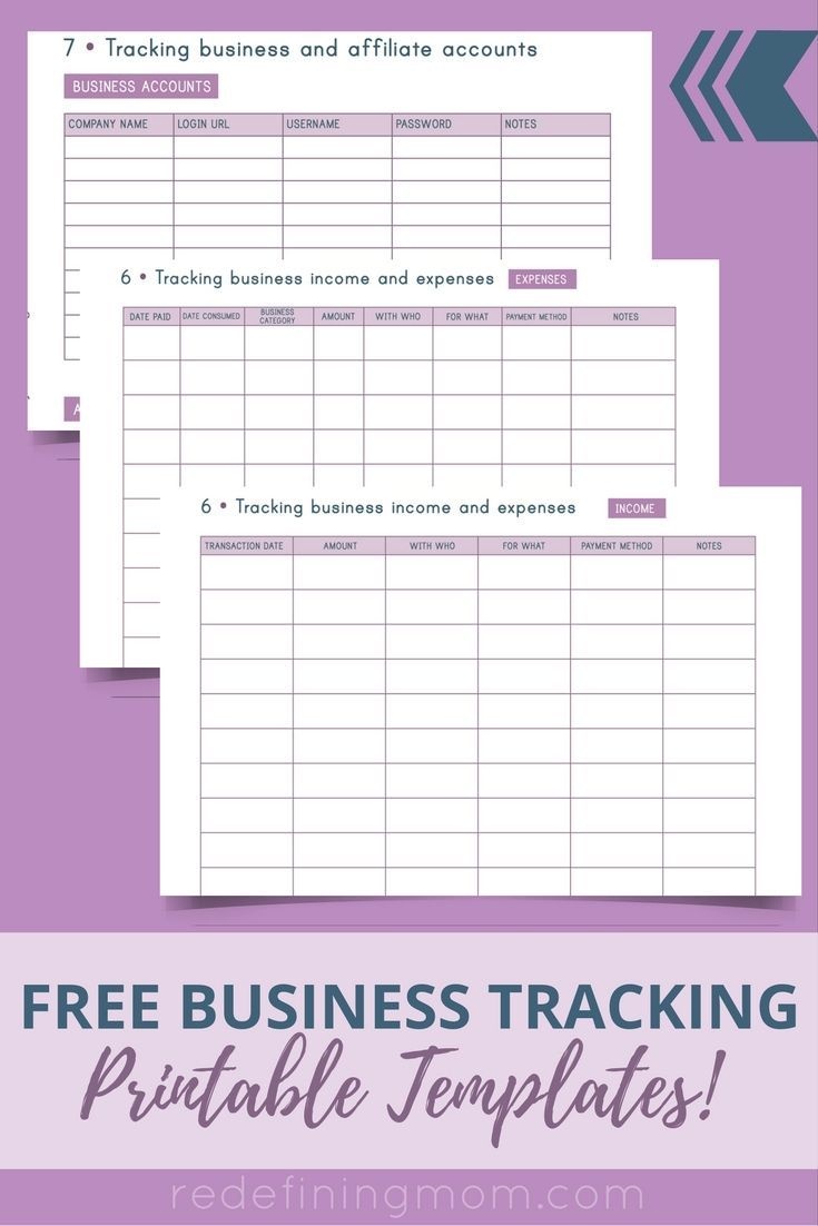 Free Business Tracking Printable Templates | Best Of Redefining Mom - Free Printable Forms For Organizing