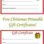 Free Christmas Printable Gift Certificates | Gift Ideas | Christmas   Free Printable Massage Gift Certificate Templates