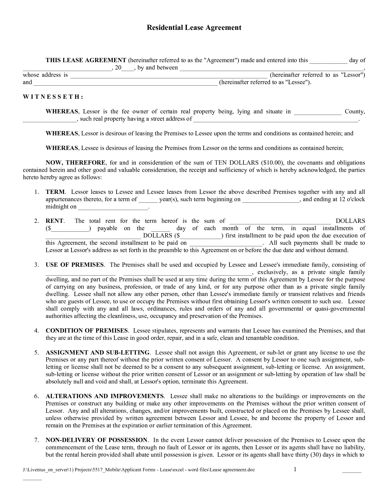 Free Printable Basic Rental Agreement Free Printable