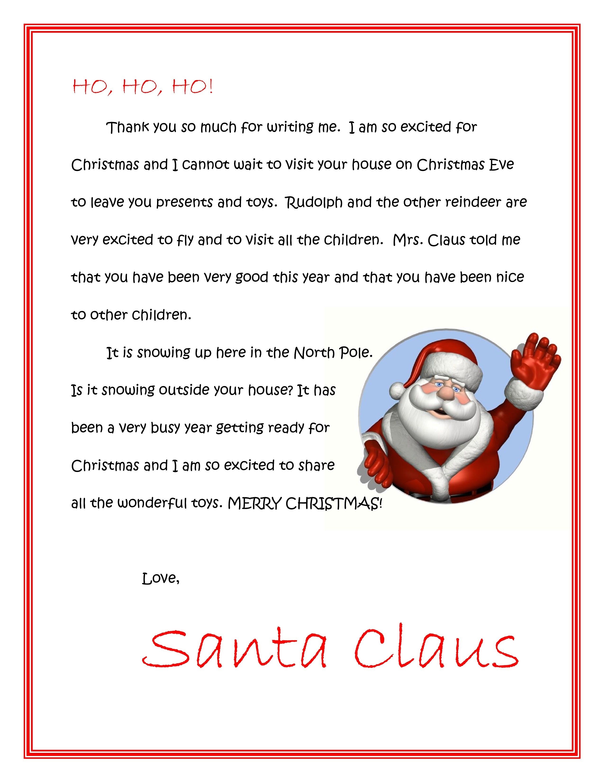 Free Dear Santa Letters Dear Santa Letters Christmas Idea Santa Free Personalized Printable Letters From Santa Claus 