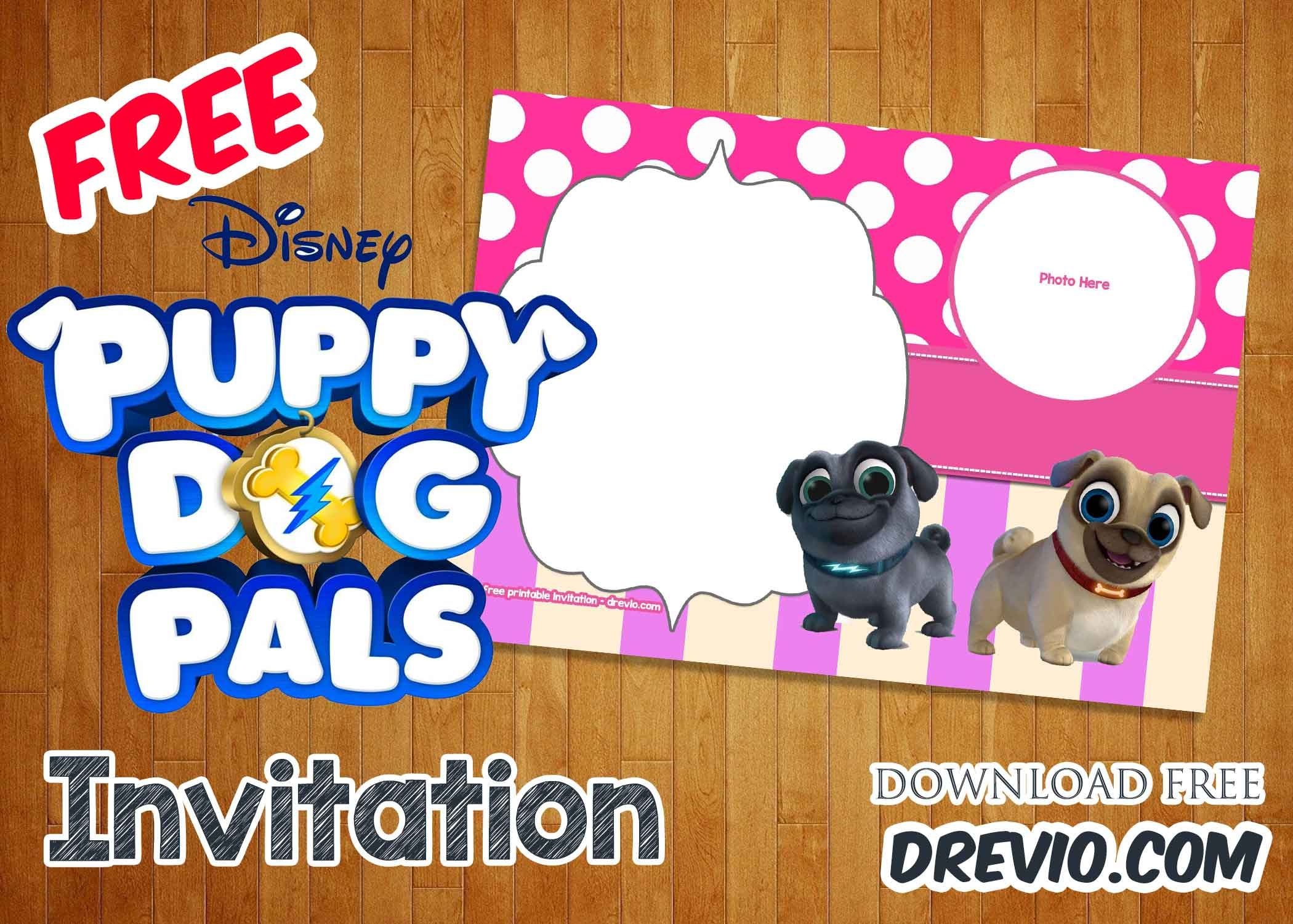 Free Disney Puppy Dog Pals Invitation Templates | Free Printable - Dog Birthday Invitations Free Printable