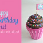 Free Happy Birthday Cupcake Topper Printable   Cupcake Flags Printable Free