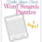 Free "make Your Own" Printable Wordsearch Puzzles – The Frugal   Make Your Own Puzzle Free Printable