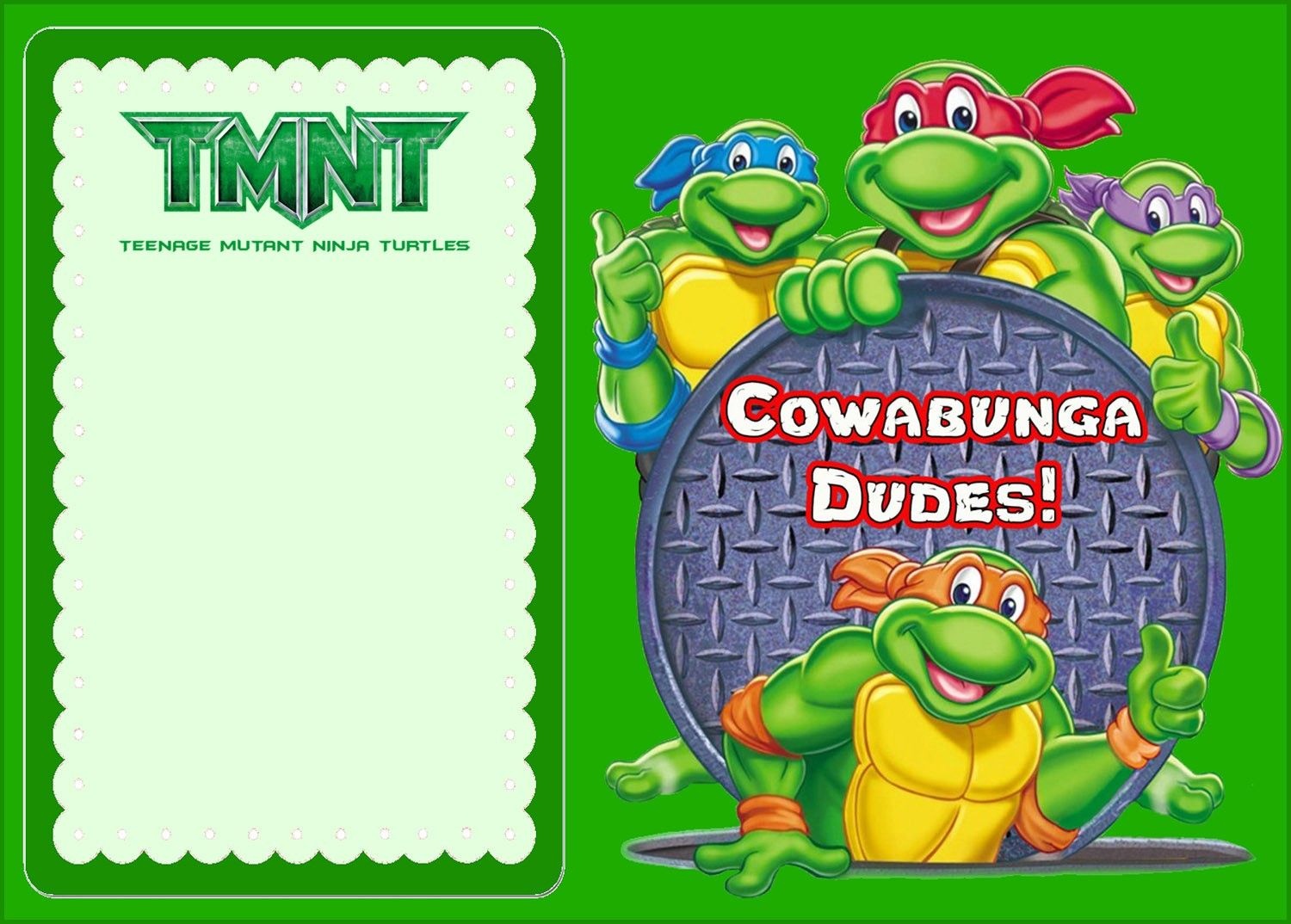 Free Online Ninja Turtle Invitation | Coolest Invitation Templates - Free Printable Tmnt Birthday Party Invitations