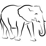 Free Outline Of An Elephant, Download Free Clip Art, Free Clip Art   Free Printable Arty Animal Outlines