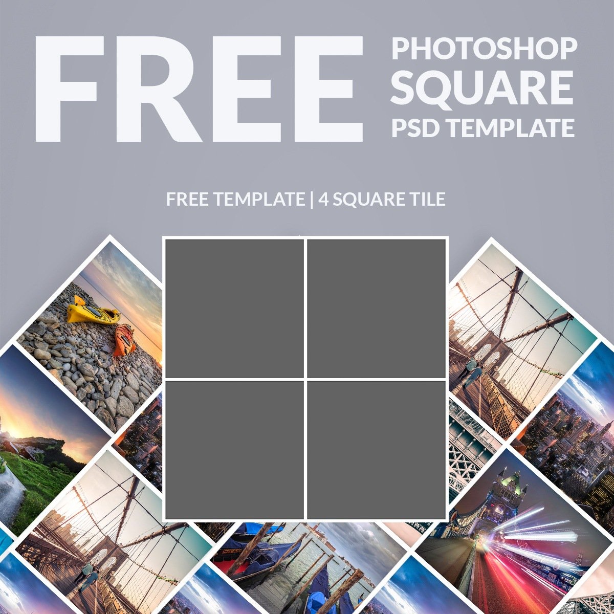 Free Photoshop Template: Photo Collage Square - Download Now - Free Printable Photo Collage Template