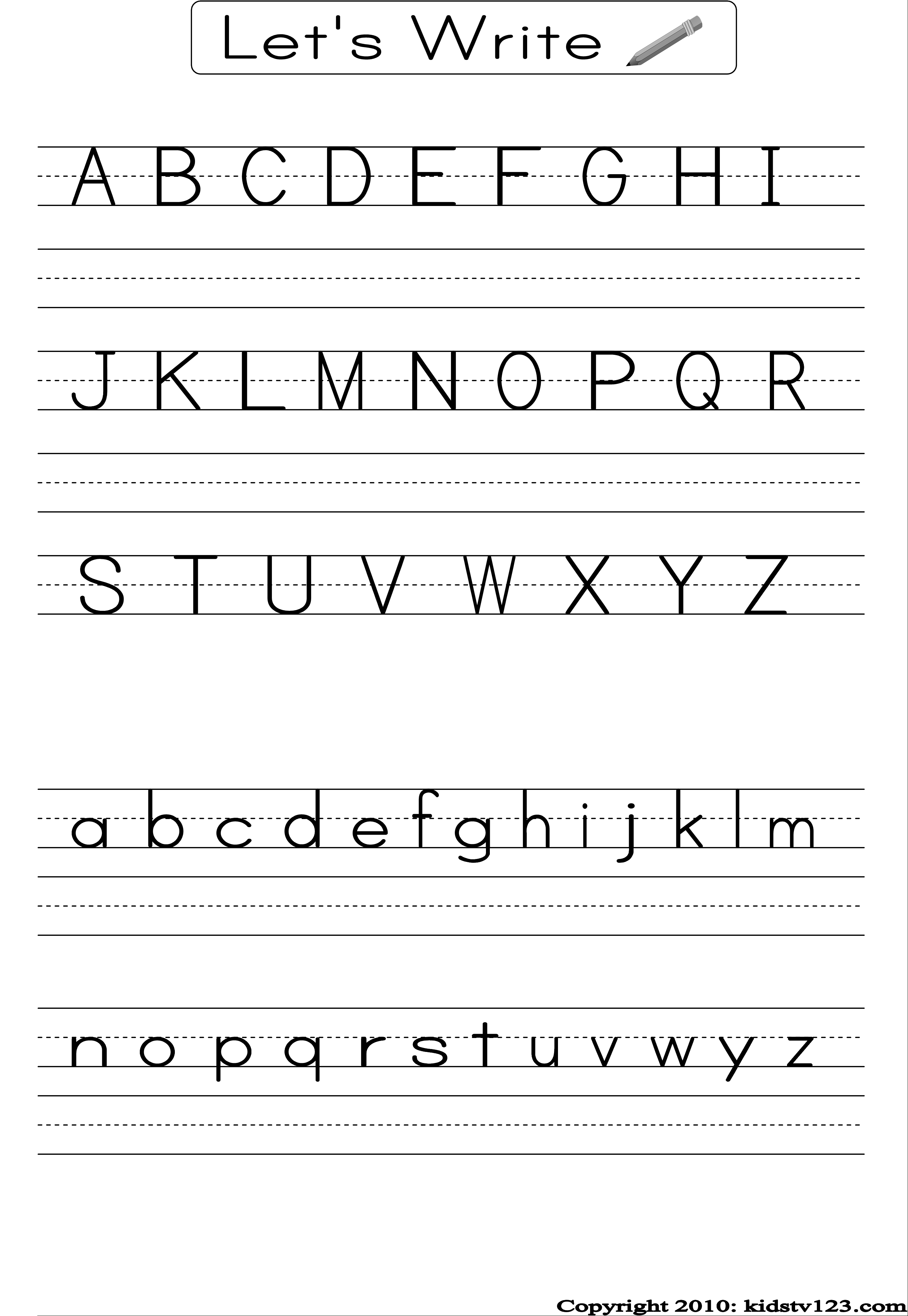 Free Printable Alphabet Worksheets, Preschool Writing And Pattern - Free Printable Letter Writing Worksheets