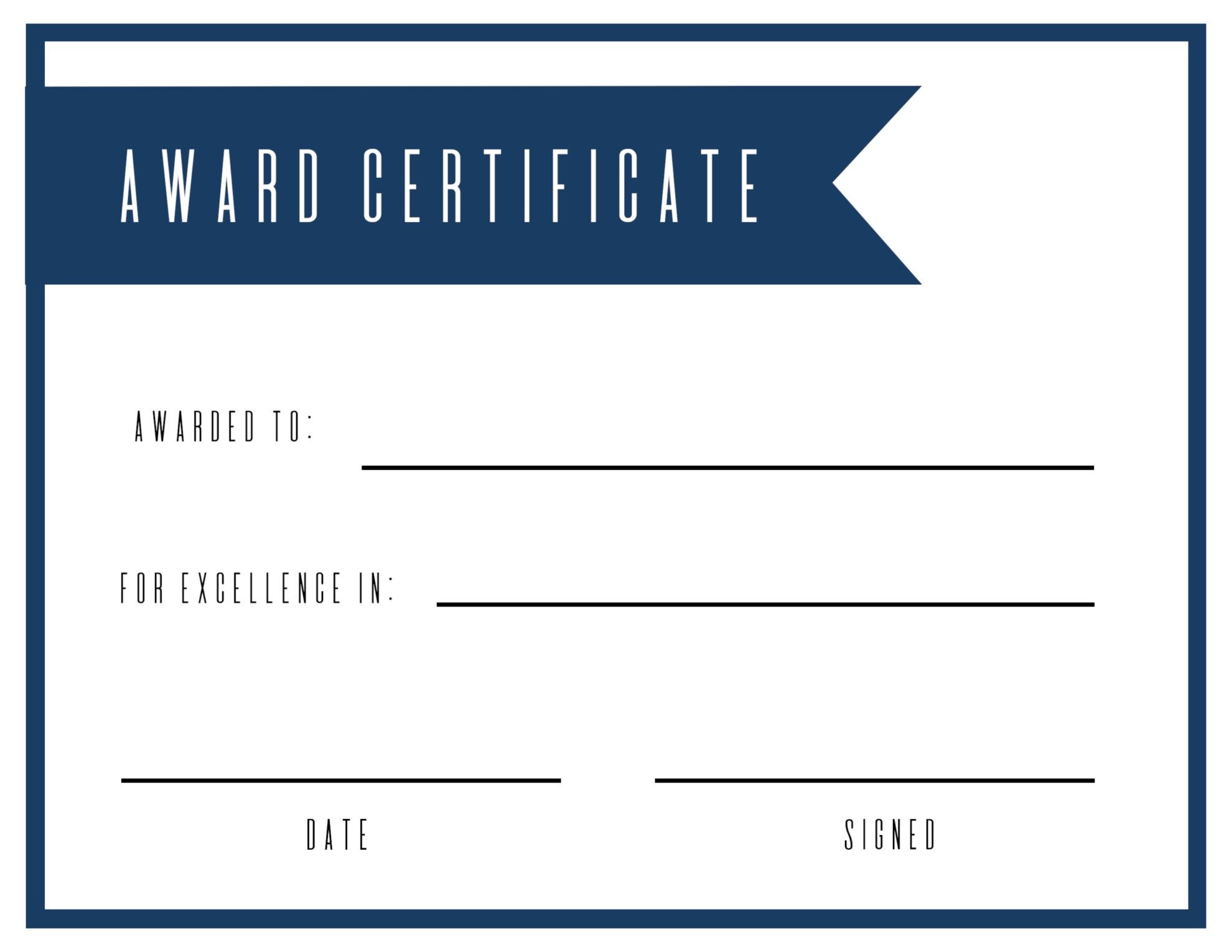 Free Printable Award Certificate Template - Paper Trail Design - Free Printable Awards