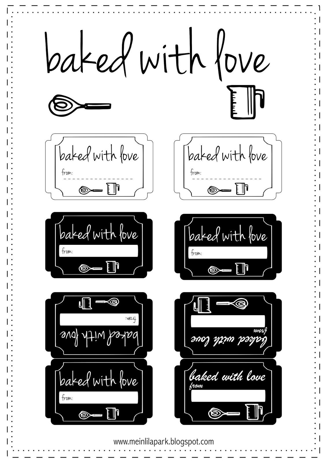 Free Printable Baking Labels - Free Printable