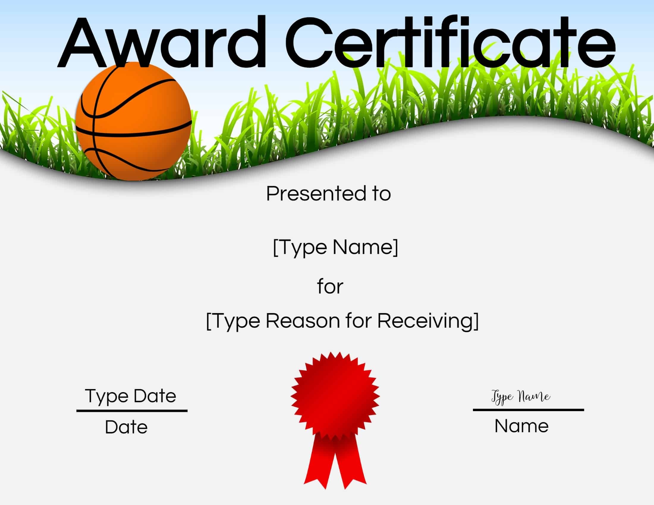 Basketball Participation Certificate Free Printable Free Printable