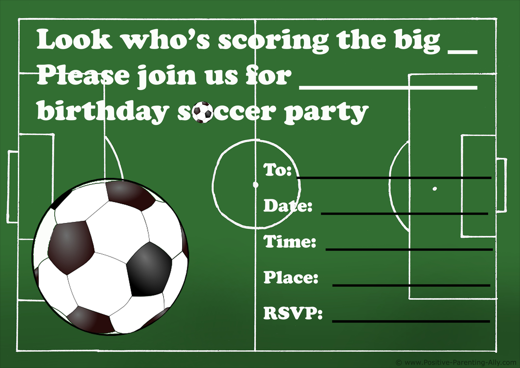Free Printable Birthday Party Invitations For Kids: High Resolution - Free Printable Soccer Birthday Invitations