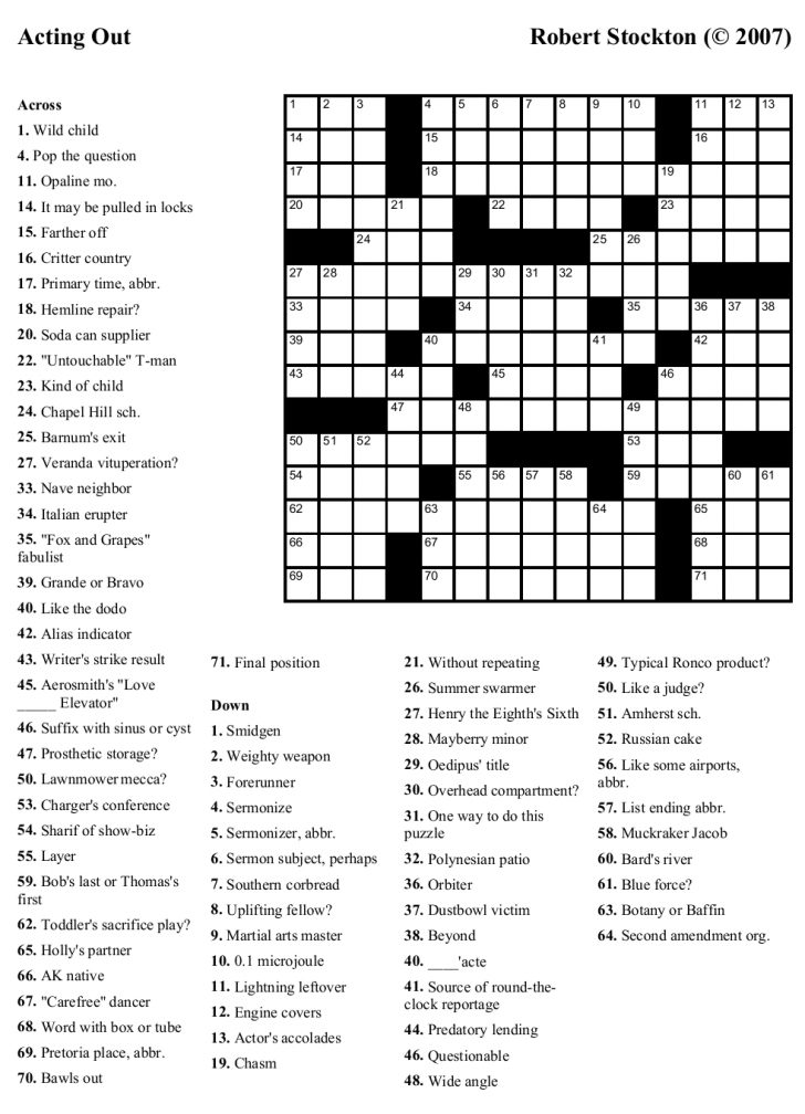 Create A Crossword Puzzle Free Printable