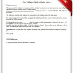 Free Printable Child Visitation Rights, Viiolation Notice | Sample   Free Printable Parenting Plan