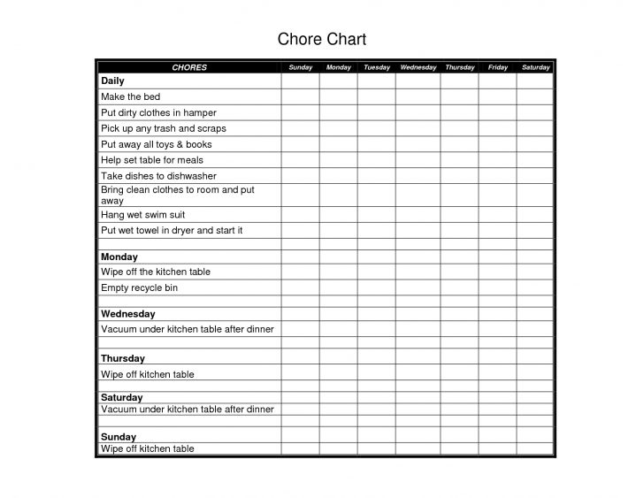 Free Printable Chore Charts | Printable Chore Chart 8 9 Years Old ...