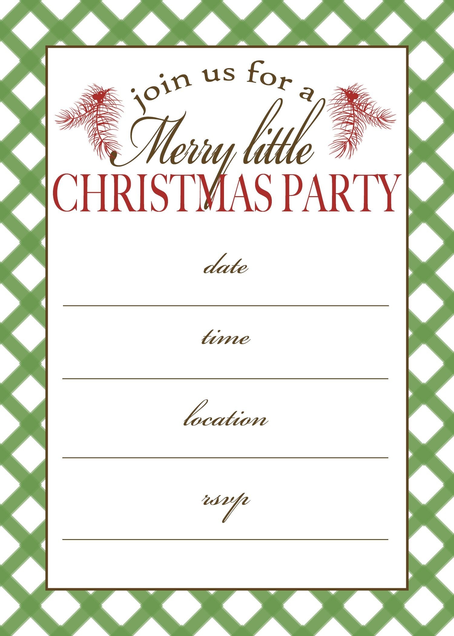 Free Printable Christmas Party Invitations Templates - Loveandrespect - Free Printable Personalized Christmas Invitations